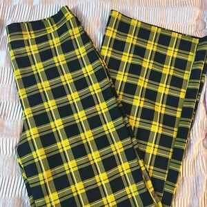 Yellow and Black Plaid Pants